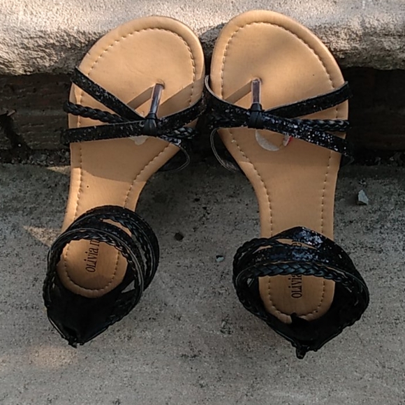 Cute Black Glitter Strap Sandals 3 for 25 sale - Picture 6 of 11